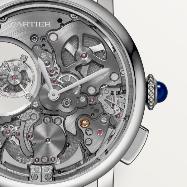 Rotonde de Cartier 腕錶 45毫米，手動上鏈機械機芯，鈦金屬，皮革