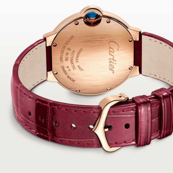 Ballon Bleu de Cartier 腕錶 36毫米，自動上鏈機械機芯，玫瑰金，鑽石，皮革