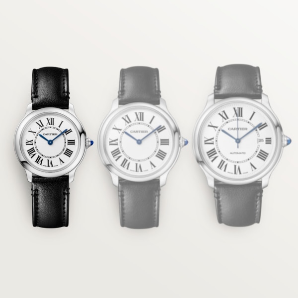 Ronde Must de Cartier watch 29 mm, quartz movement, steel, strap made without animal materials