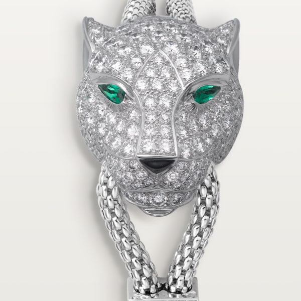 Panthère de Cartier bracelet White gold, diamonds, emeralds, onyx