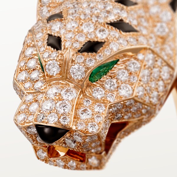 Panthère de Cartier 手鐲 18K玫瑰金，縞瑪瑙，祖母綠，鑽石