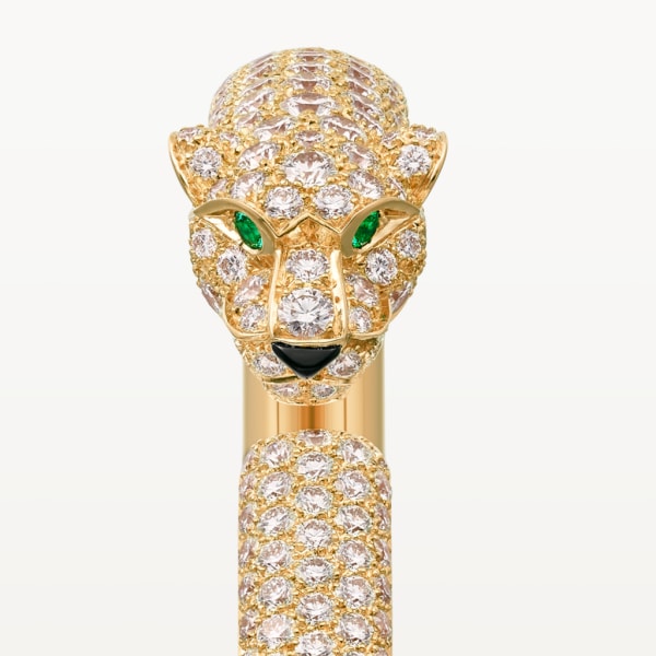 Panthère de Cartier 手鐲 18K黃金，縞瑪瑙，祖母綠，鑽石