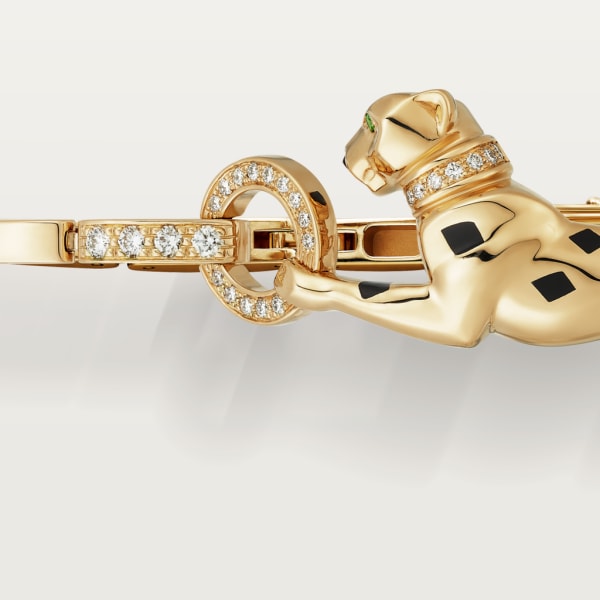Panthère de Cartier bracelet Yellow gold, lacquer, diamond, tsavorite garnet, onyx