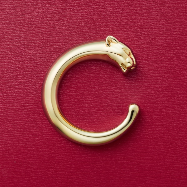 Simple card holder, Panthère de Cartier Cherry red calfskin, golden finish