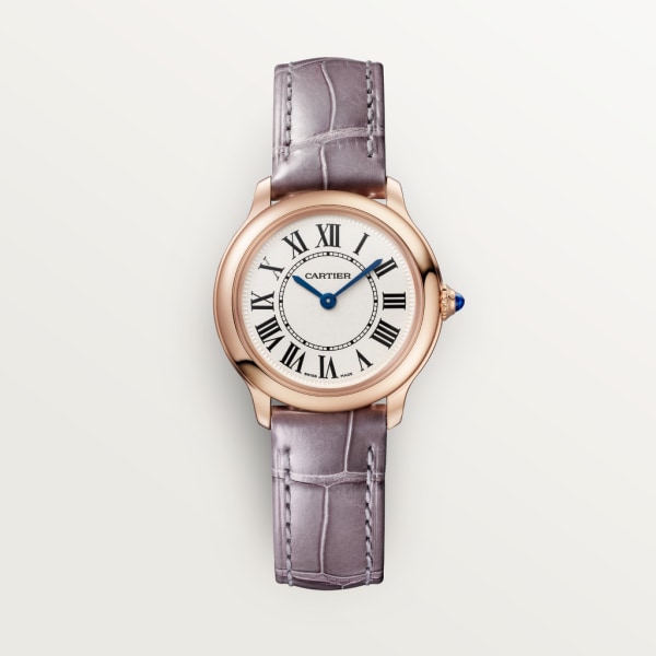 Ronde Louis Cartier 腕錶 29毫米，石英機芯，玫瑰金，皮革