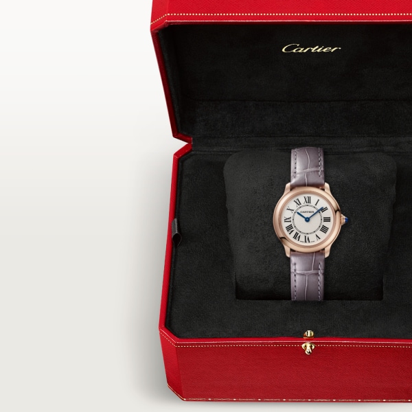 Ronde Louis Cartier 腕錶 29毫米，石英機芯，玫瑰金，皮革