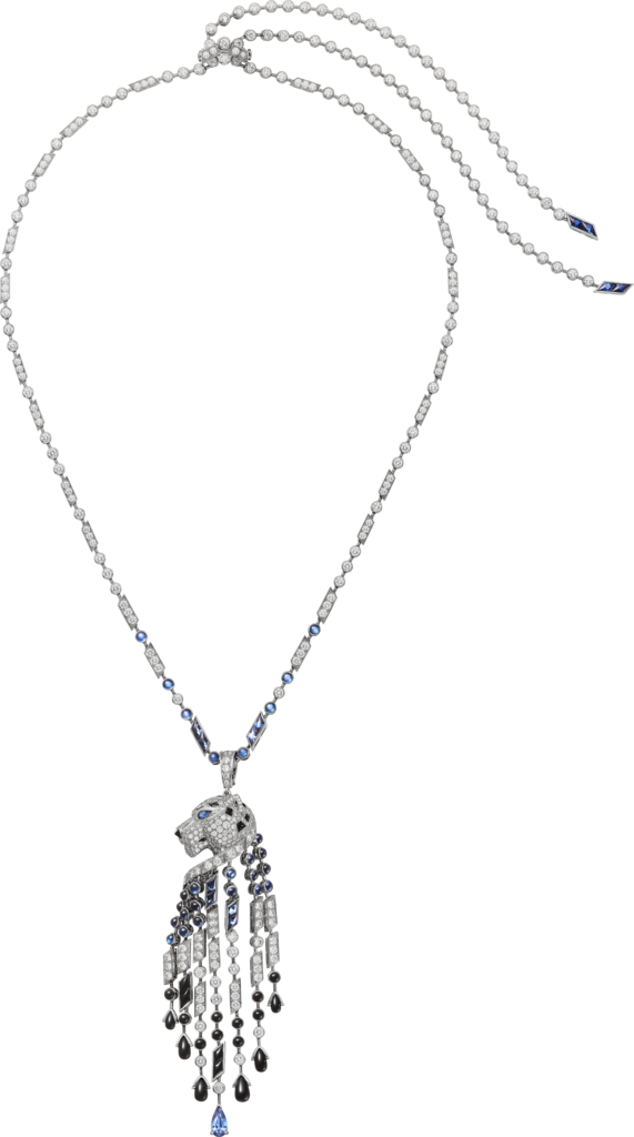 Panthère de Cartier 項鏈白色黃金，藍寶石，縞瑪瑙，鑽石