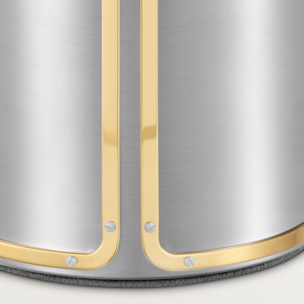 Santos de Cartier pen holder Palladium-finish stainless steel with golden-finish screw motif