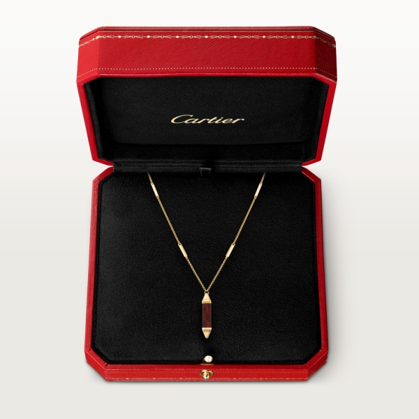 Les Berlingots de Cartier 項鏈，大型款 18K黃金，蛇紋木