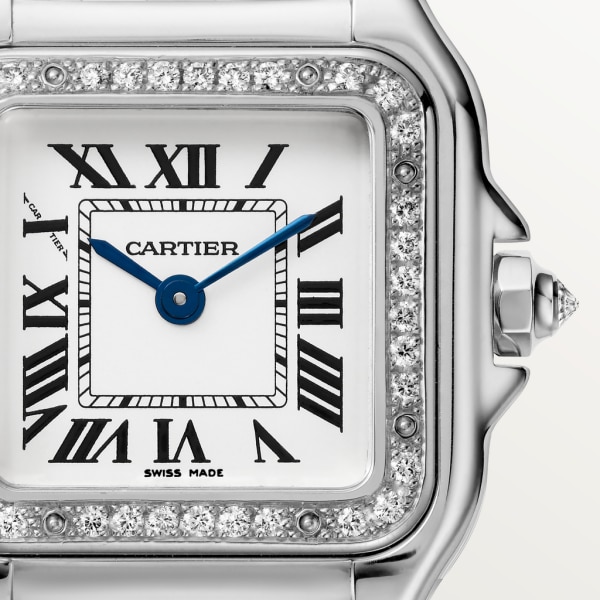 Panthère de Cartier 腕錶 小型款，石英機芯，18K白色黃金，鑽石