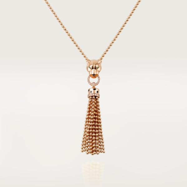 Panthère de Cartier necklace Rose gold, tsavorite garnets, onyx, black lacquer, diamonds.
