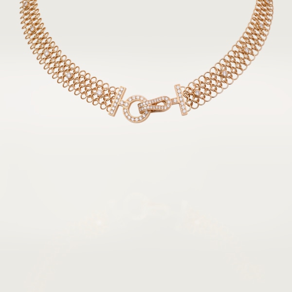 Agrafe necklace Rose gold, diamonds
