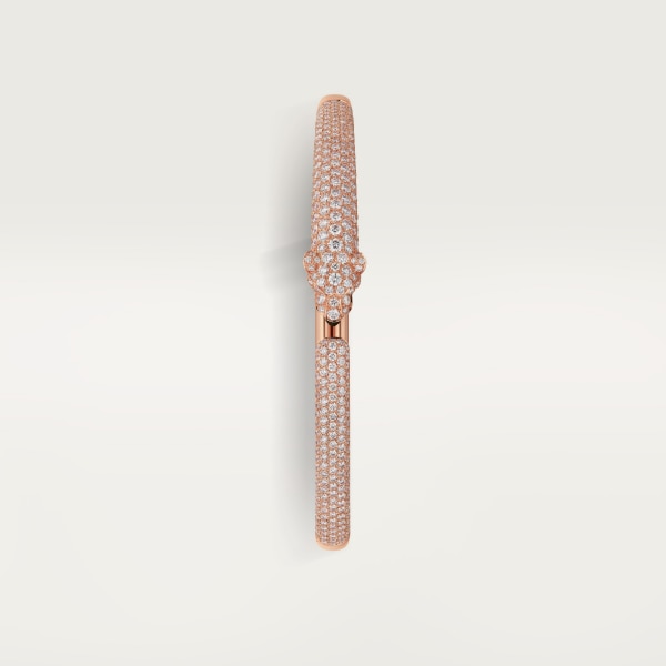 Panthère de Cartier 手鐲，小型款，鋪鑲鑽石  18K玫瑰金，縞瑪瑙，祖母綠，鑽石