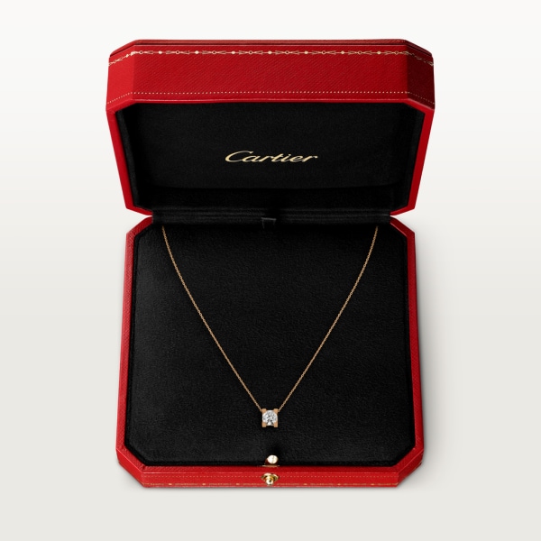 C de Cartier 項鏈 18K玫瑰金，鑽石