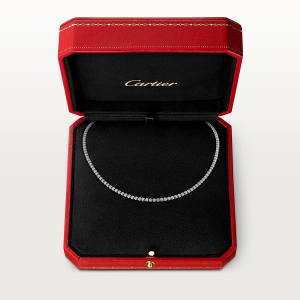 C de Cartier 項鏈 18K白色黃金，鑽石