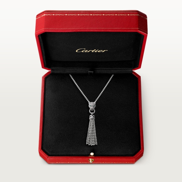 Panthère de Cartier necklace White gold, black lacquer, emerald, diamonds