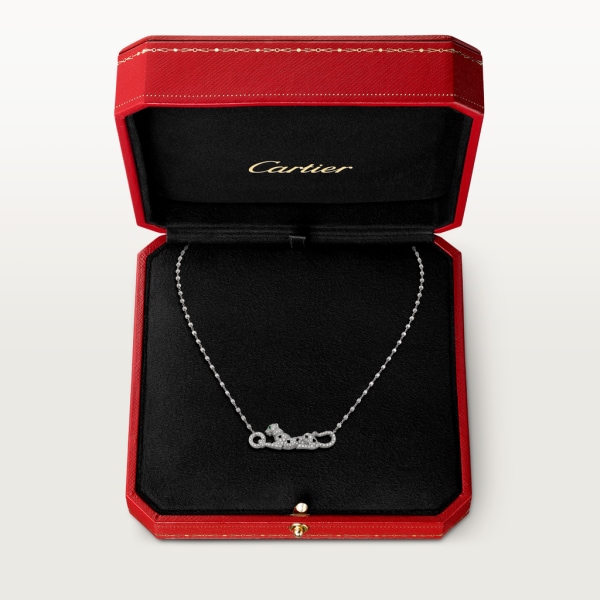 Panthère de Cartier 項鏈 18K白色黃金，祖母綠，鑽石