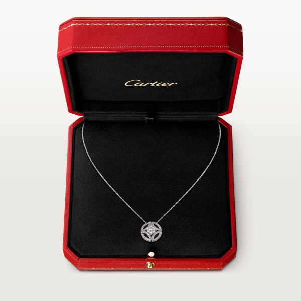 Galanterie de Cartier 項鏈 18K白色黃金，黑色亮漆，鑽石