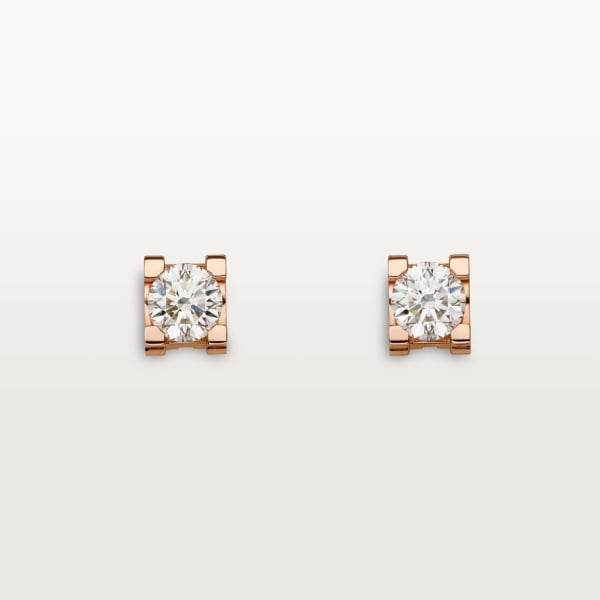 C de Cartier earrings Rose gold, diamonds