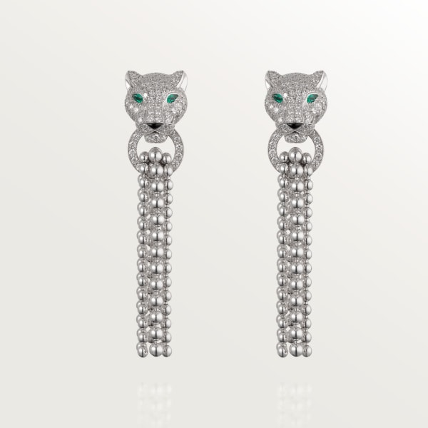 Panthère de Cartier earrings White gold, emeralds, diamonds, onyx