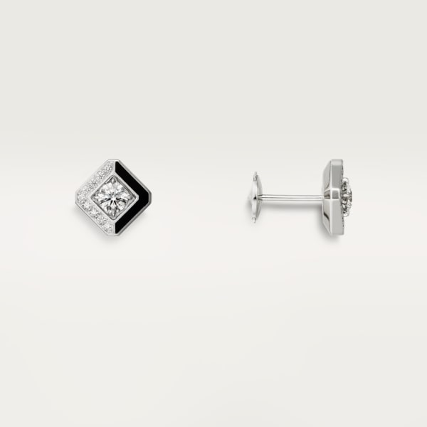 Galanterie de Cartier earrings White gold, black lacquer, diamonds