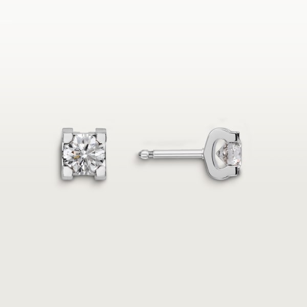 C de Cartier earrings White gold, diamonds