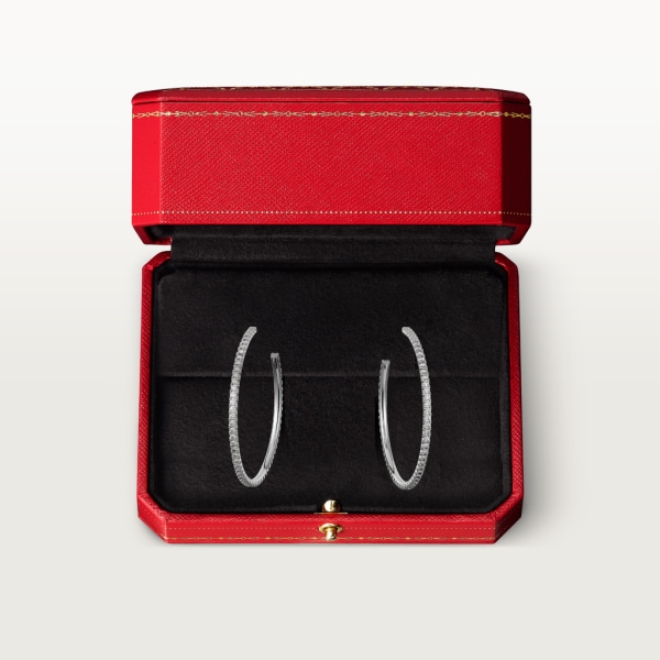 Etincelle de Cartier 耳環，大型款 18K白色黃金，鑽石