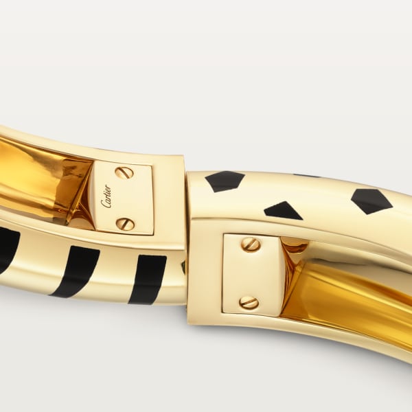 Indomptables de Cartier 手鐲 黃金，縞瑪瑙，月光石，黑色亮漆，沙弗萊石榴石