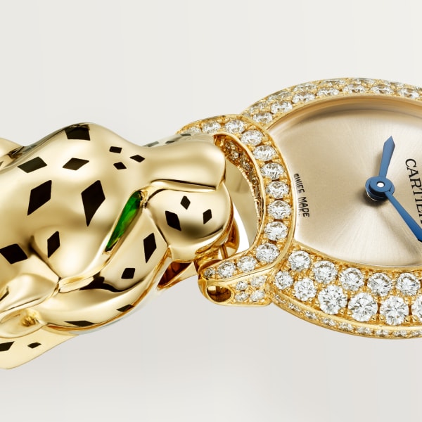 La Panthère de Cartier 腕錶 22.2毫米，石英機芯，黃金，鑽石，金屬錶鏈
