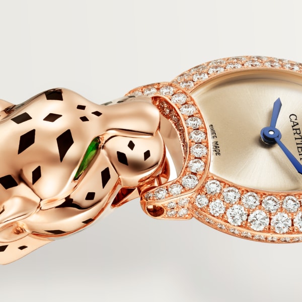 La Panthère de Cartier 腕錶 22.2毫米，石英機芯，玫瑰金，鑽石，金屬錶鏈