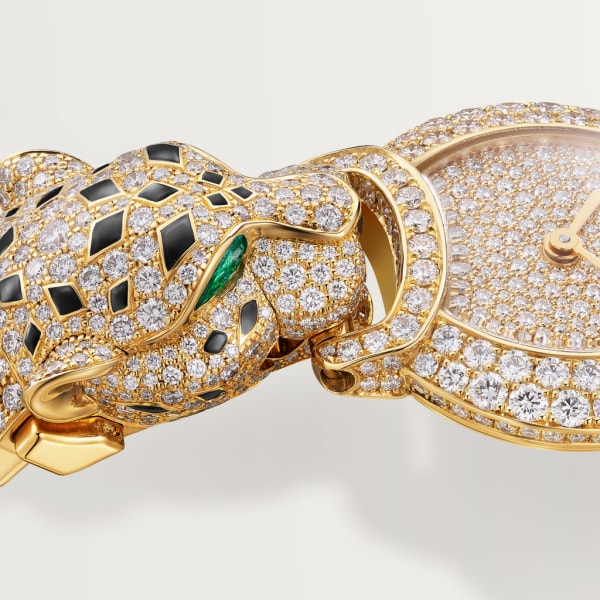 Indomptables de Cartier 腕錶 22.2毫米，石英機芯，黃金，鑽石，祖母綠，紅寶石，尖晶石，金屬錶鏈