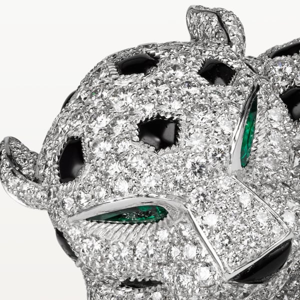 Panthère de Cartier 高級珠寶手鐲 鉑金，祖母綠，縞瑪瑙，鑽石