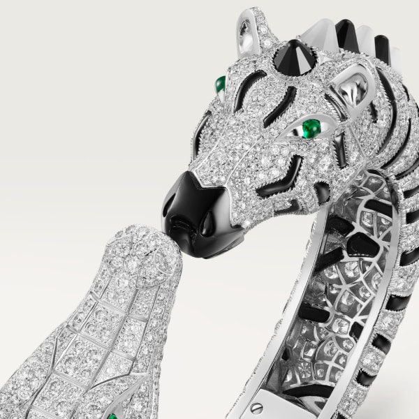 Indomptables de Cartier bracelet White gold, onyx, moonstone, emerald, diamonds