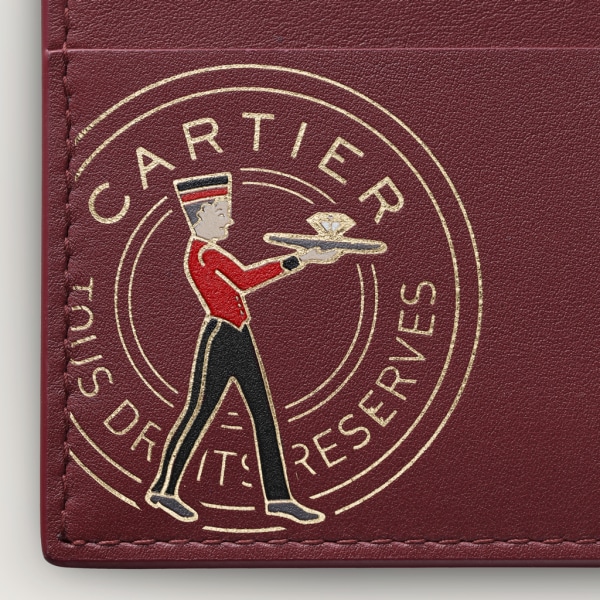 Diabolo de Cartier 卡片夾 酒紅色小牛皮