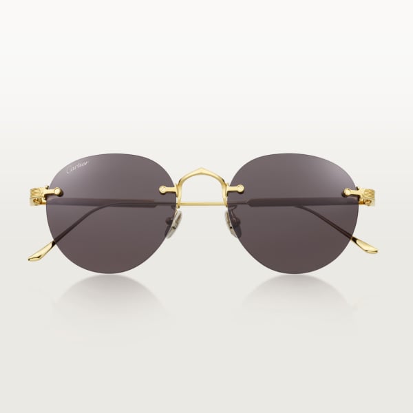 Signature C de Cartier Sunglasses Smooth golden-finish titanium, grey lenses