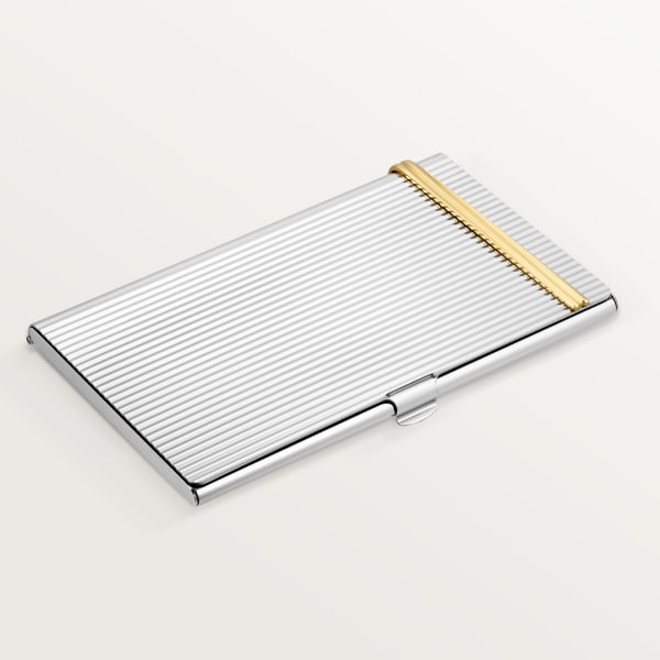 Vendôme Louis Cartier card holder with gadroon motif Stainless steel, palladium and golden finishes