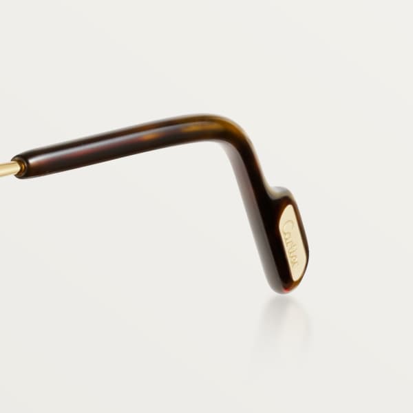 Signature C de Cartier Sunglasses Smooth and brushed golden-finish metal, graduated brown lenses