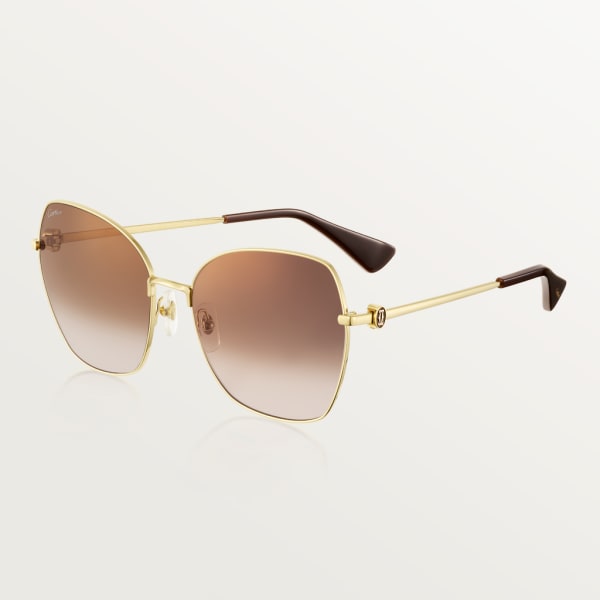 Signature C de Cartier Sunglasses Smooth golden-finish metal, graduated brown lenses with golden flash