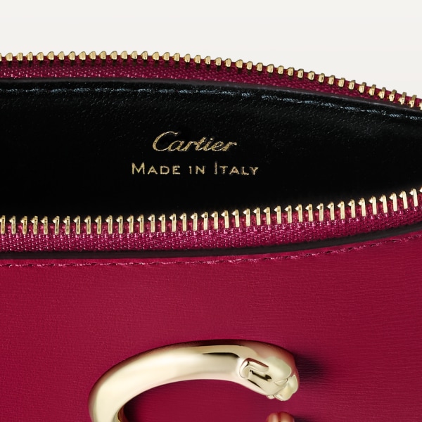 Panthère de Cartier Small Leather Goods, Card holder Cherry red calfskin