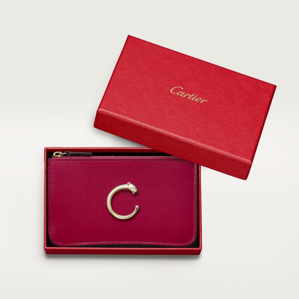 Panthère de Cartier 卡片夾 櫻桃紅色小牛皮