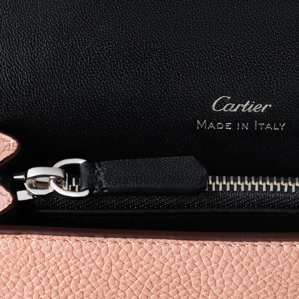Panthère de Cartier 卡片夾 粉色小牛皮，鍍鈀飾面