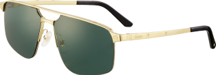Santos de Cartier Sunglasses Smooth golden-finish metal, green lenses