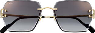 Signature C de Cartier 太陽眼鏡 光滑金色飾面金屬，灰色鏡片