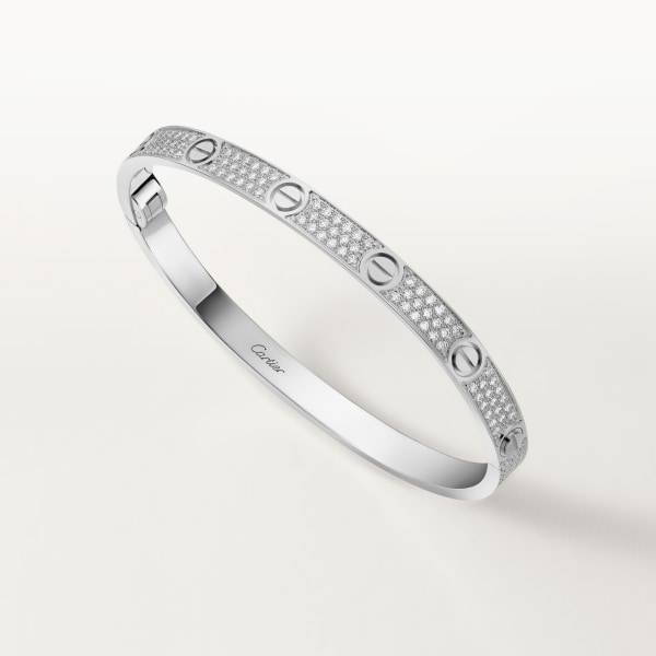Love bracelet, medium model, paved White gold, diamonds