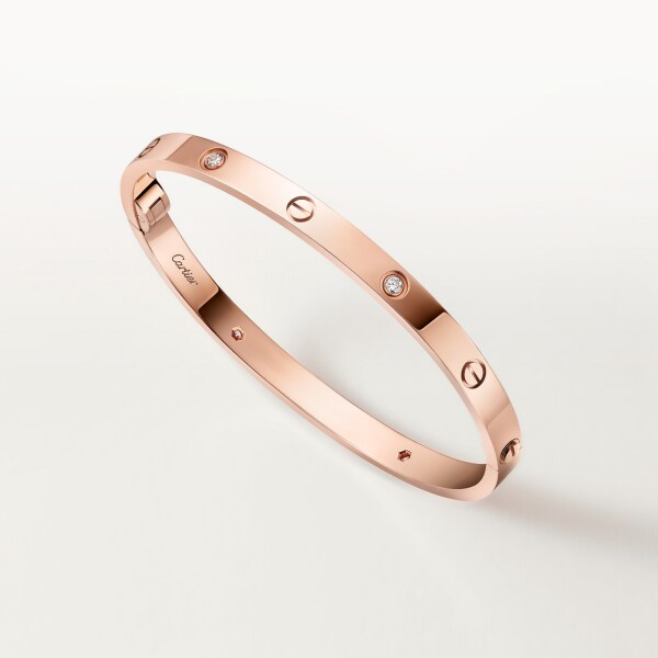 Love bracelet, medium model, 4 diamonds Rose gold, diamond