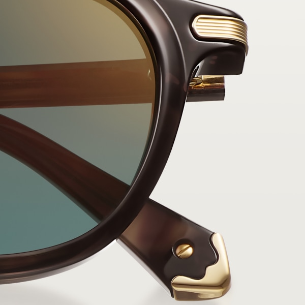 Première de Cartier 太陽眼鏡 玳瑁效果複合材質，綠色鏡片