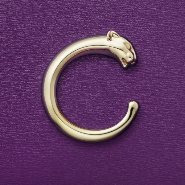Panthère de Cartier 卡片夾 紫色小牛皮，金色飾面