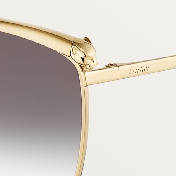 Panthère de Cartier 太陽眼鏡 光滑金色飾面金屬，灰色鏡片