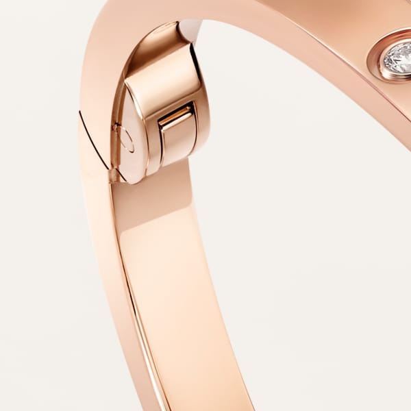 Love bracelet, small model, 6 diamonds Rose gold, diamond