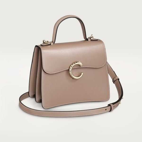 手袋，小型款，Panthère C de Cartier  土褐色小牛皮，金色飾面